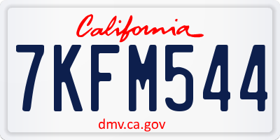 CA license plate 7KFM544