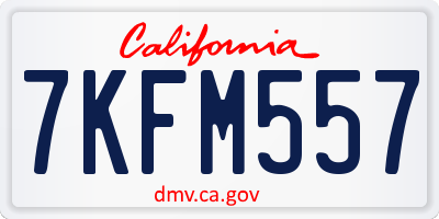 CA license plate 7KFM557