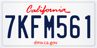 CA license plate 7KFM561