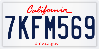 CA license plate 7KFM569