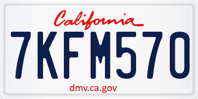 CA license plate 7KFM570