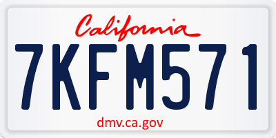 CA license plate 7KFM571