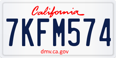 CA license plate 7KFM574