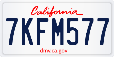 CA license plate 7KFM577