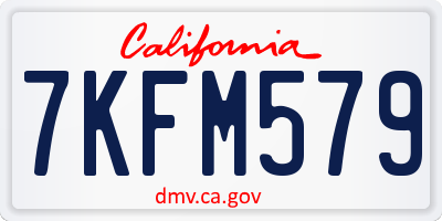 CA license plate 7KFM579