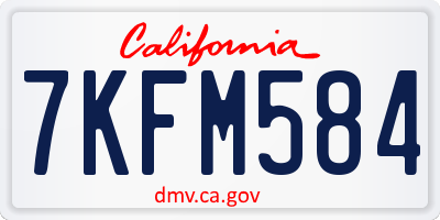 CA license plate 7KFM584