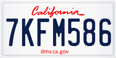 CA license plate 7KFM586