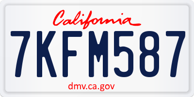 CA license plate 7KFM587