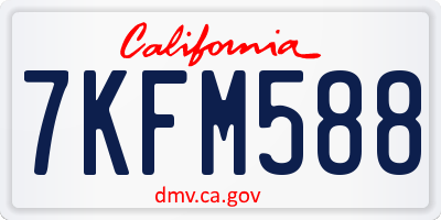 CA license plate 7KFM588