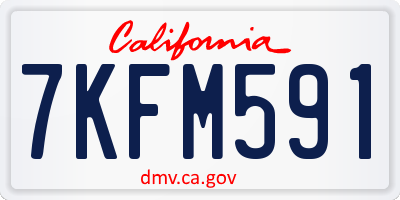 CA license plate 7KFM591