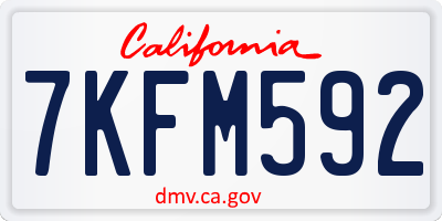 CA license plate 7KFM592