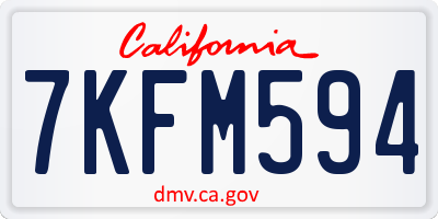 CA license plate 7KFM594