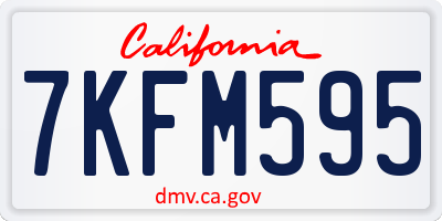CA license plate 7KFM595