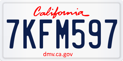CA license plate 7KFM597