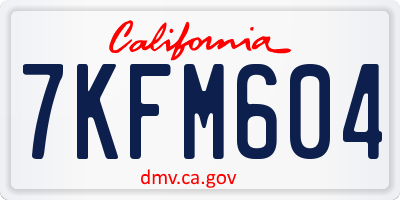 CA license plate 7KFM604