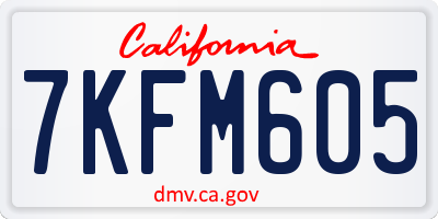 CA license plate 7KFM605