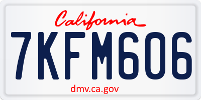 CA license plate 7KFM606