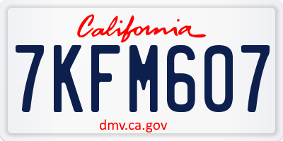 CA license plate 7KFM607
