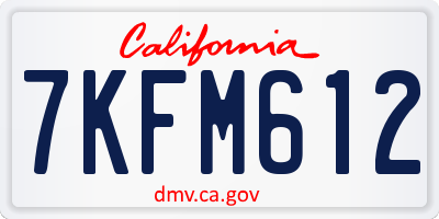 CA license plate 7KFM612