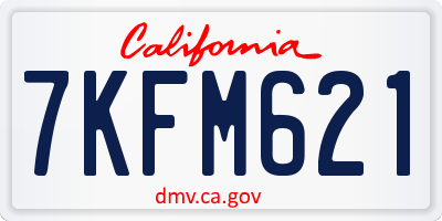 CA license plate 7KFM621