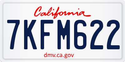 CA license plate 7KFM622