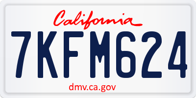 CA license plate 7KFM624