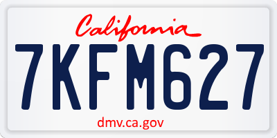 CA license plate 7KFM627