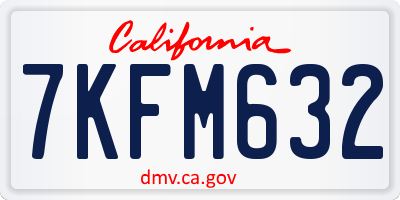 CA license plate 7KFM632