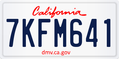 CA license plate 7KFM641