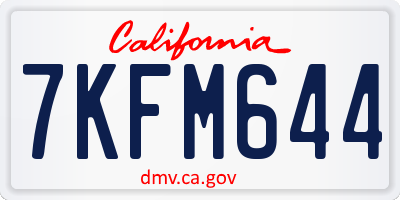 CA license plate 7KFM644