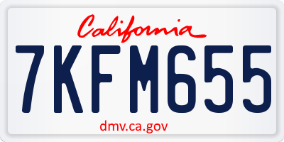 CA license plate 7KFM655