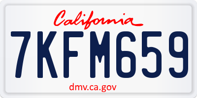 CA license plate 7KFM659