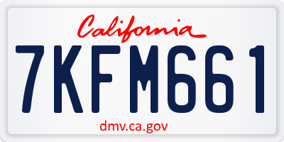CA license plate 7KFM661