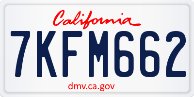 CA license plate 7KFM662