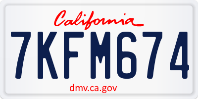 CA license plate 7KFM674