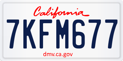 CA license plate 7KFM677