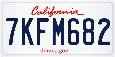CA license plate 7KFM682