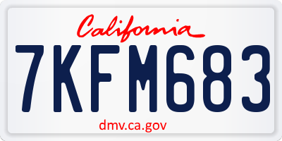 CA license plate 7KFM683