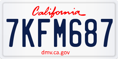 CA license plate 7KFM687