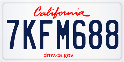 CA license plate 7KFM688