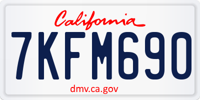 CA license plate 7KFM690