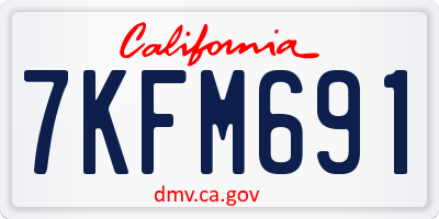 CA license plate 7KFM691