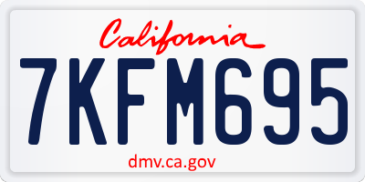 CA license plate 7KFM695