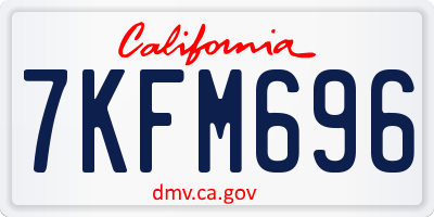 CA license plate 7KFM696