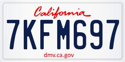 CA license plate 7KFM697