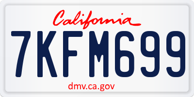 CA license plate 7KFM699