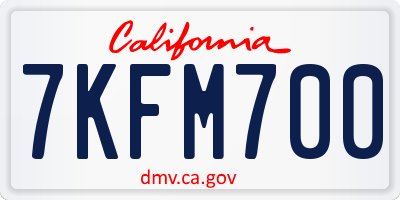 CA license plate 7KFM700