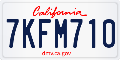 CA license plate 7KFM710