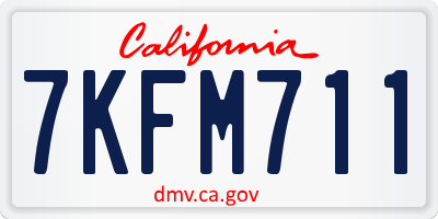 CA license plate 7KFM711