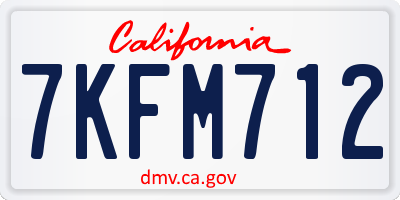 CA license plate 7KFM712